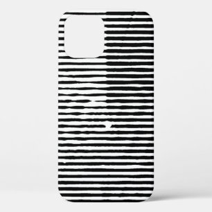 grunge art abstract rough random horizontal lines  iPhone 12 case