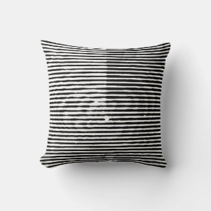 grunge art abstract rough random horizontal lines cushion