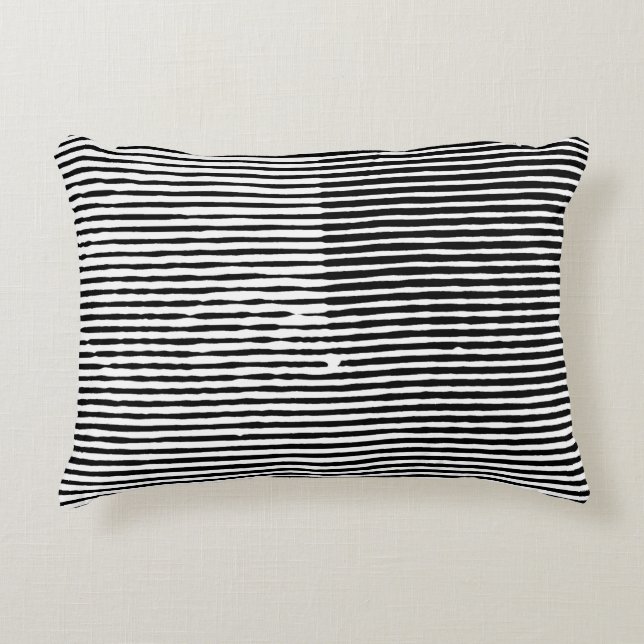 grunge art abstract rough random horizontal lines  decorative cushion (Front)
