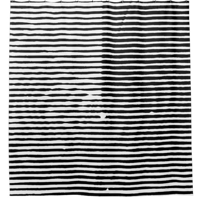 grunge art abstract rough random horizontal lines  shower curtain (Front)