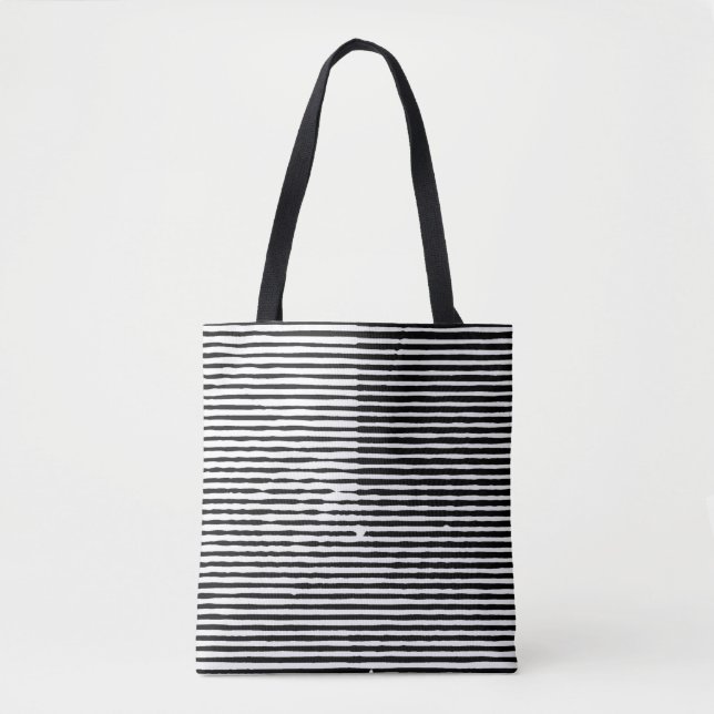 grunge art abstract rough random horizontal lines  tote bag (Front)