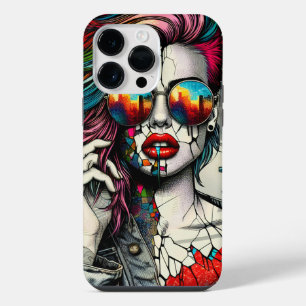 Grunge Art Fractured Woman Abstract iPhone 14 Pro Max Case