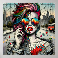 Grunge Art | Fractured Woman Abstract