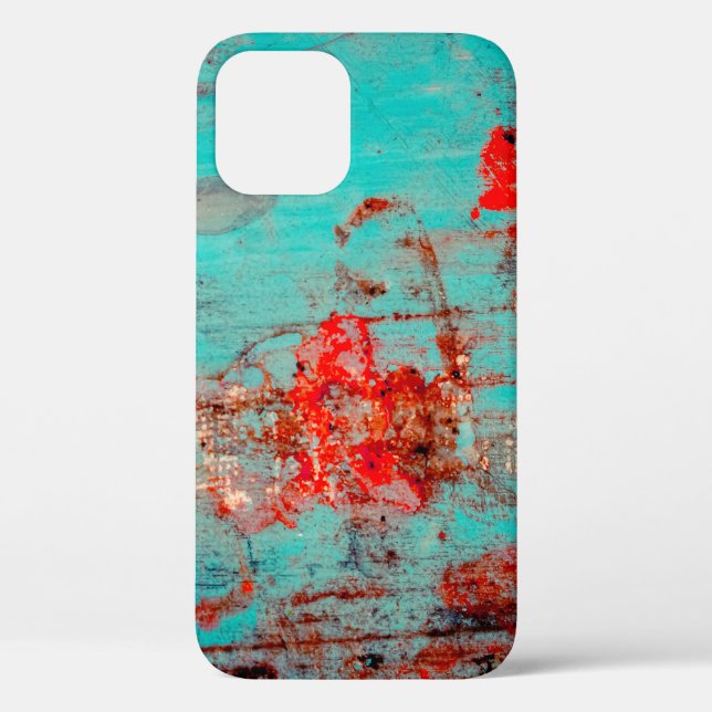 Grunge background of turquoise. Blotches, smears o Case-Mate iPhone Case (Back)