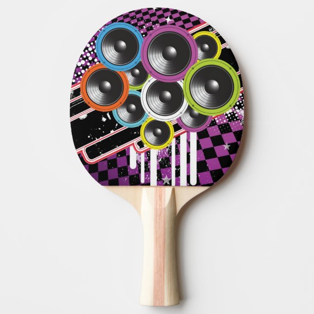 Grunge background ping pong paddle (Front)