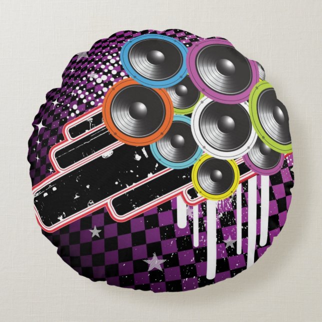 Grunge background round cushion (Front)