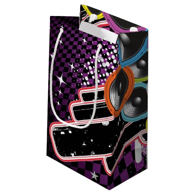 Grunge background small gift bag (Back Angled)