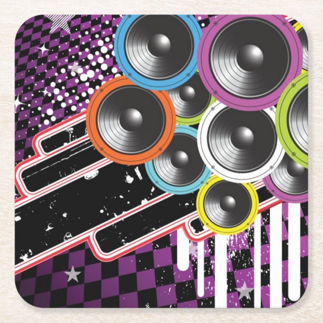 Grunge background square paper coaster (Front)