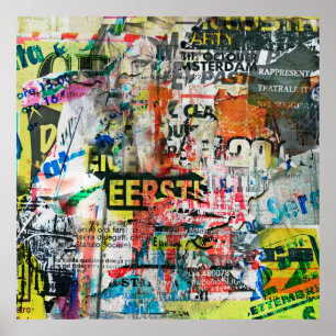 Grunge Background with Old Torn Postersposter,back Poster