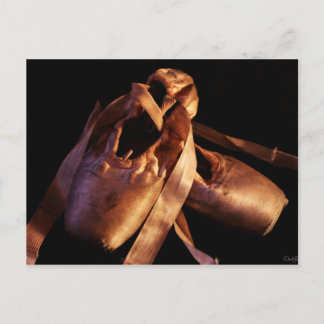 Grunge Ballet Pointe Shoes Postcard