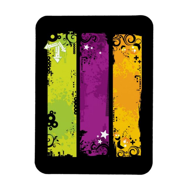 Grunge banners illustration magnet (Vertical)