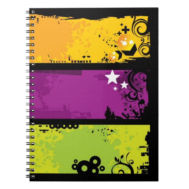 Grunge banners illustration notebook (Front)