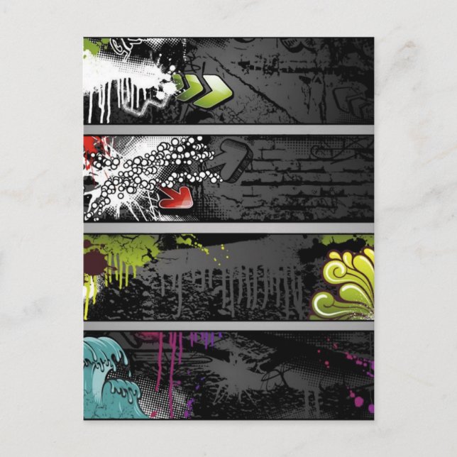 grunge-banners-vector postcard (Front)