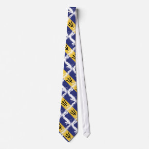 Grunge Barbados Flag Tie