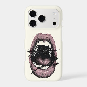 Grunge Barbed Wire Lips iPhone Case Y2K Punk