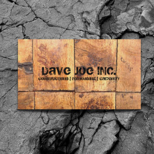 grunge Barn wood texture Construction Carpentry Business Card
