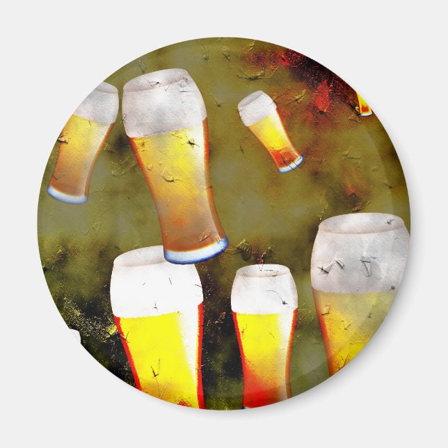 Grunge Beer Magnet (Front)