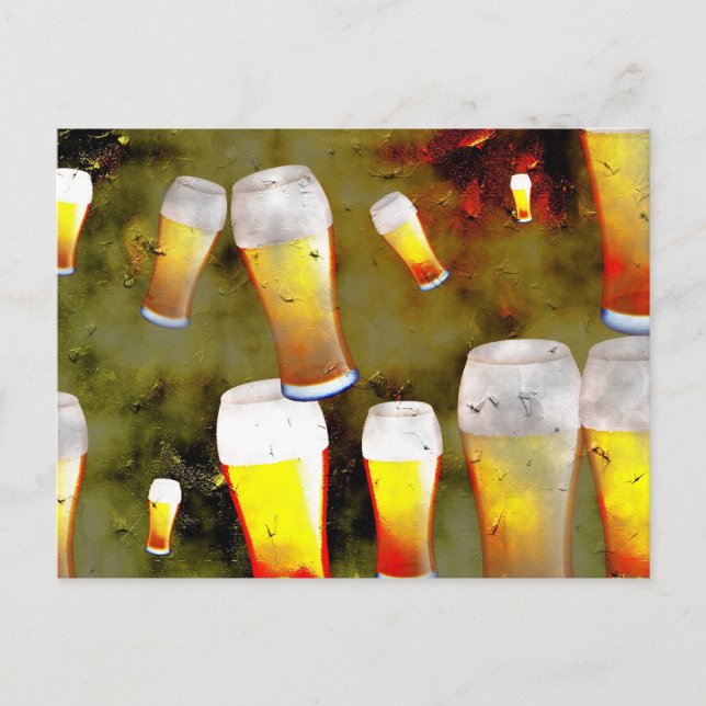 Grunge Beer Postcard (Front)