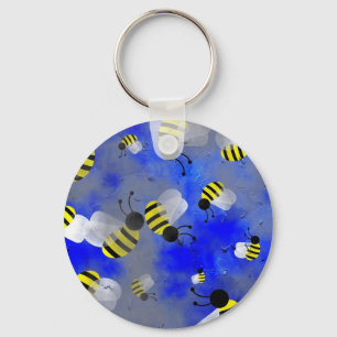 Grunge Bees Key Ring