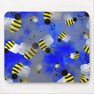 Grunge Bees Mouse Mat