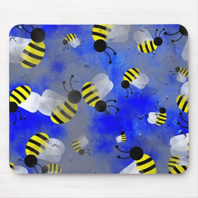 Grunge Bees Mouse Mat (Front)