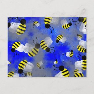 Grunge Bees Postcard