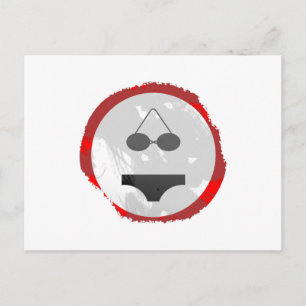Grunge Bikini Sign Postcard