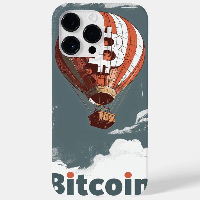 Grunge Bitcoin hot air balloon Blockchain design Case-Mate iPhone Case (Back)