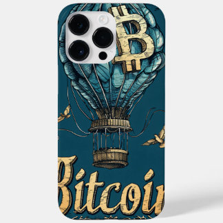 Grunge Bitcoin hot air balloon Blockchain design Case-Mate iPhone 14 Pro Max Case