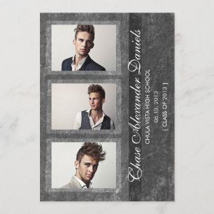 Grunge Black 2013 Graduation Announcement