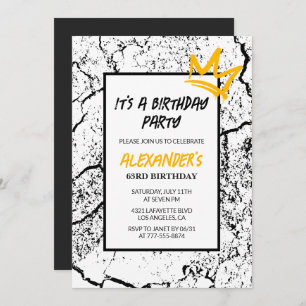 Grunge Black 63rd birthday invitation Graffiti