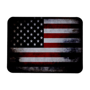 Grunge Black American Flag Magnet