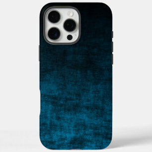 Grunge Black and Blue Ombre iPhone 16 Pro Max Case