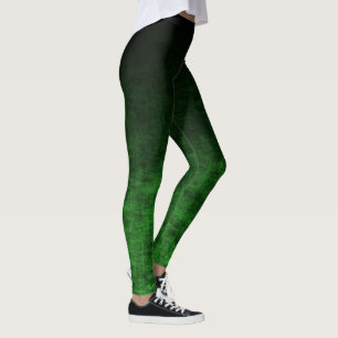 Grunge Black and Green Ombre Leggings
