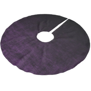 Grunge Black and Purple Ombre Brushed Polyester Tree Skirt