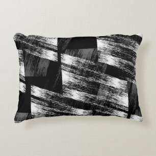 Grunge black and white abstraction. decorative cushion