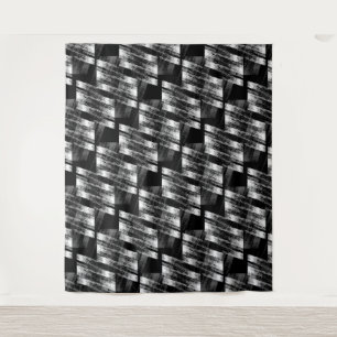 Grunge black and white abstraction. tapestry