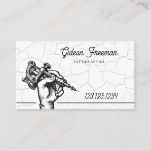 Grunge Black and White Tattoo Machine Business Card