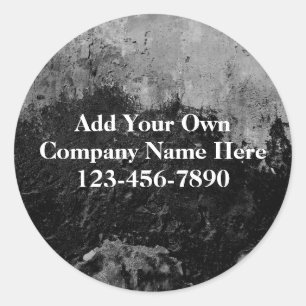 Grunge Black Paint Faux Finish Design Classic Round Sticker