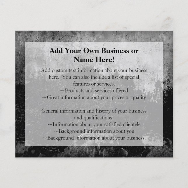 Grunge Black Paint Faux Finish Design Flyer (Front)