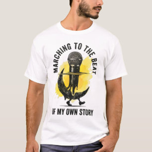 Grunge Blogger Microphone Moon Glitch T-Shirt