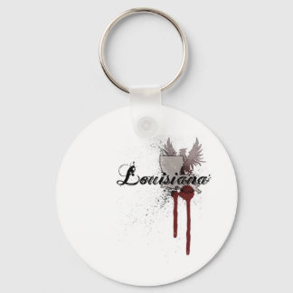 Grunge Blood Splatter Louisiana Keychain