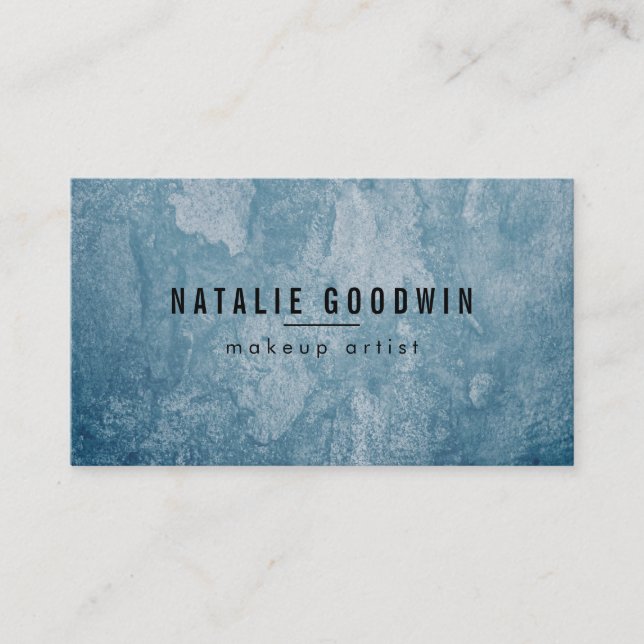 Grunge Blue Contemporary Business Card (Front)