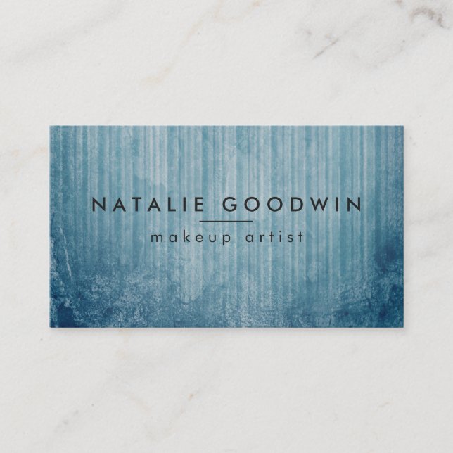 Grunge Blue Contemporary Lux Business Card (Front)