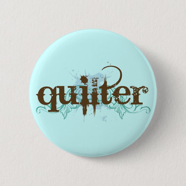 Grunge Blue Quilter Gift 6 Cm Round Badge (Front)