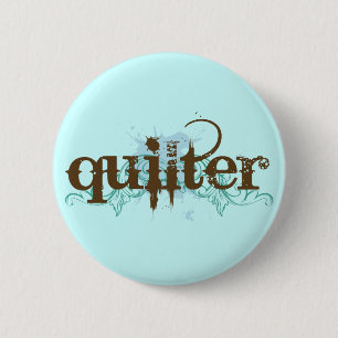 Grunge Blue Quilter Gift 6 Cm Round Badge