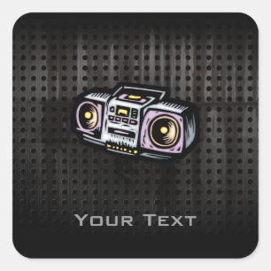 Grunge Boombox Square Sticker