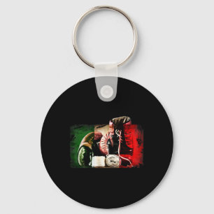 Grunge Boxing Gloves And Italy Flag Key Ring
