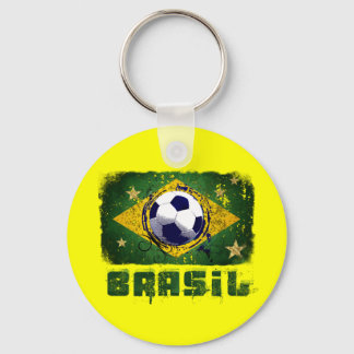 Grunge brazil soccer flag gifts key ring