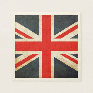 Grunge British Union Jack Posh Paper Napkins
